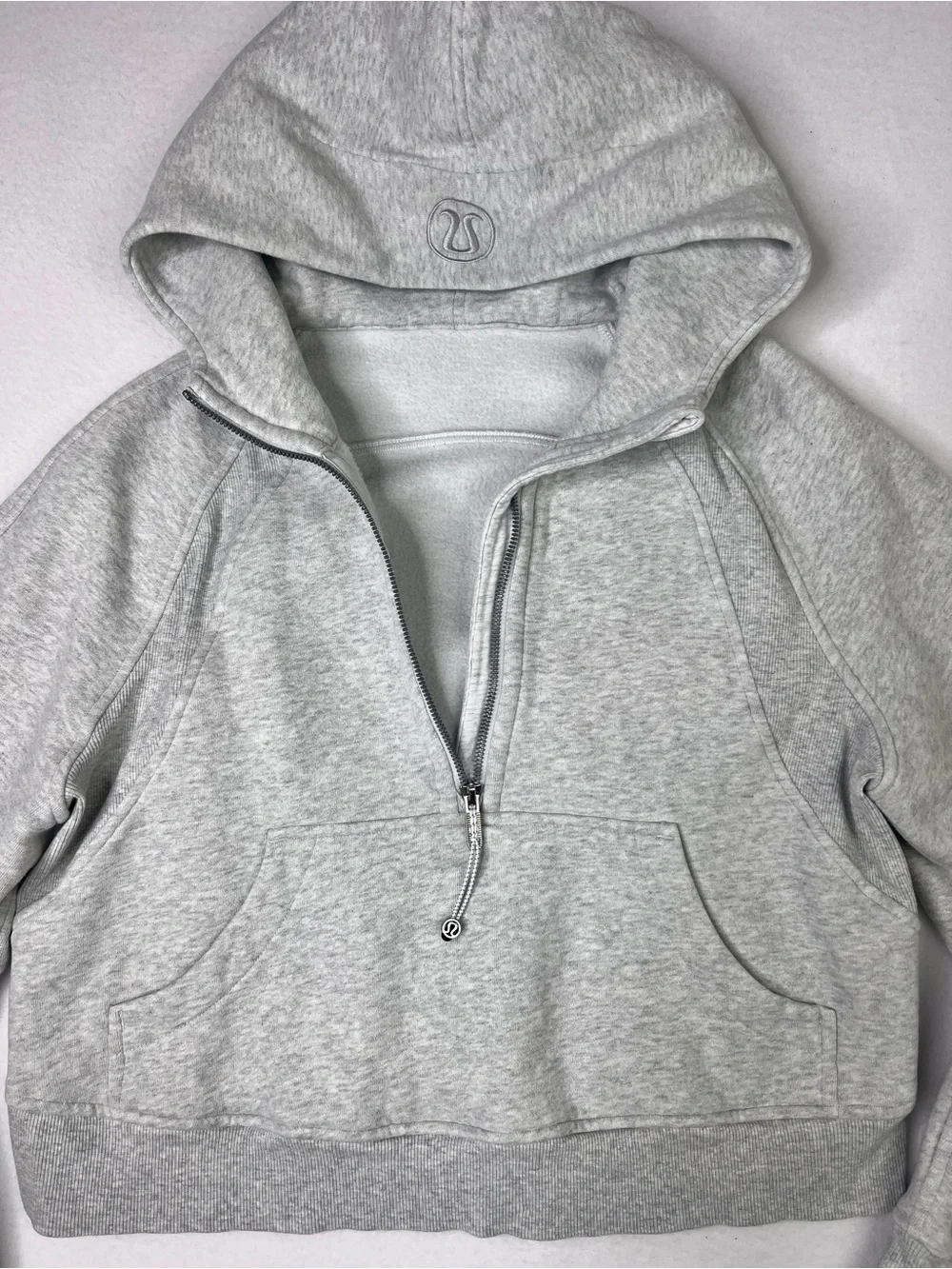 Lululemon Scuba Oversized Hoodie Heather Gray Half Zip Fleece Pullover XS/S